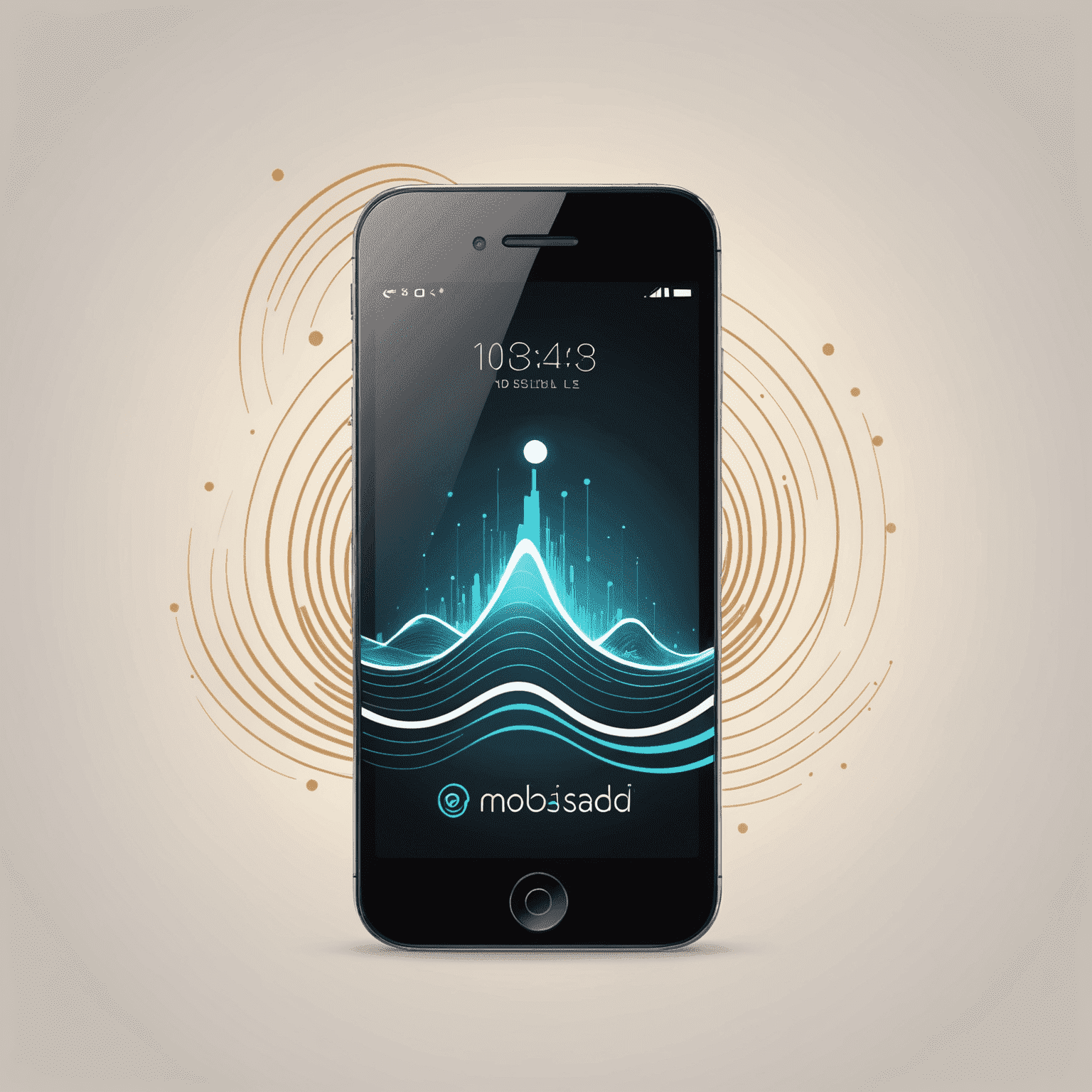 MobiSadu logo - A stylized mobile phone with signal waves