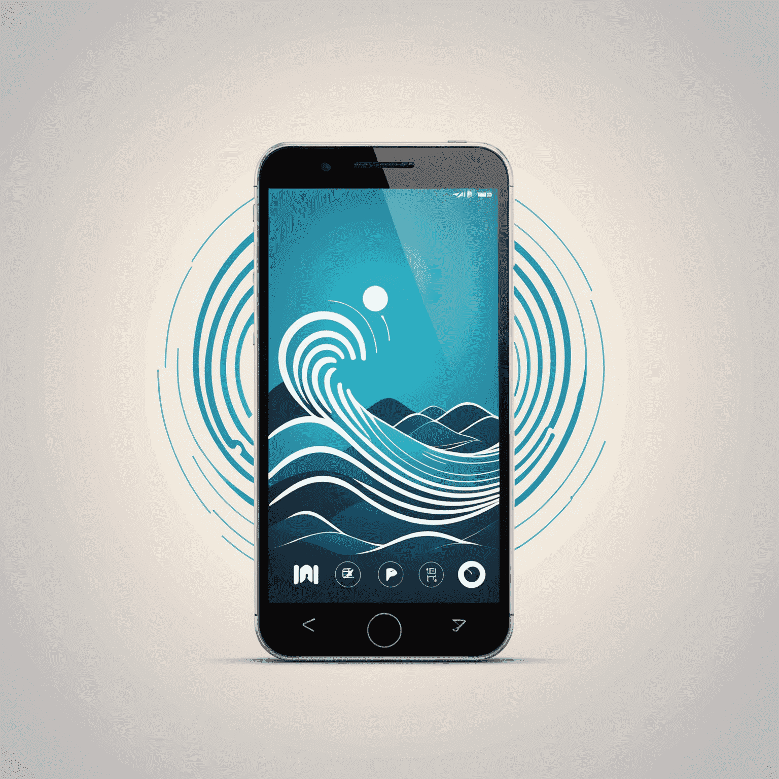 MobiSadu logo - A stylized mobile phone with signal waves