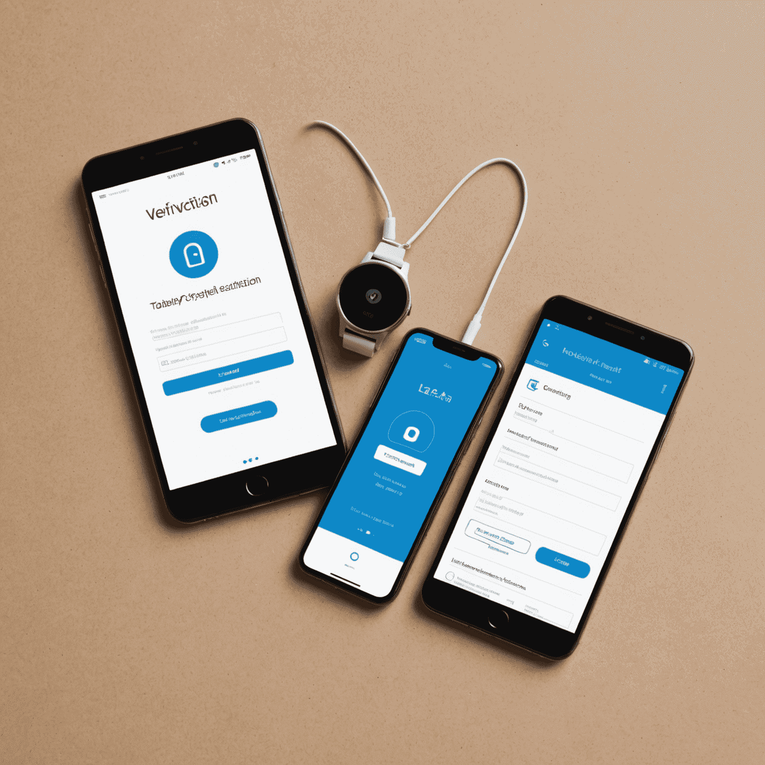 An illustration showing a smartphone with a login screen, and next to it, a second device (like a tablet) displaying a 2FA code, emphasizing the two-step verification process.