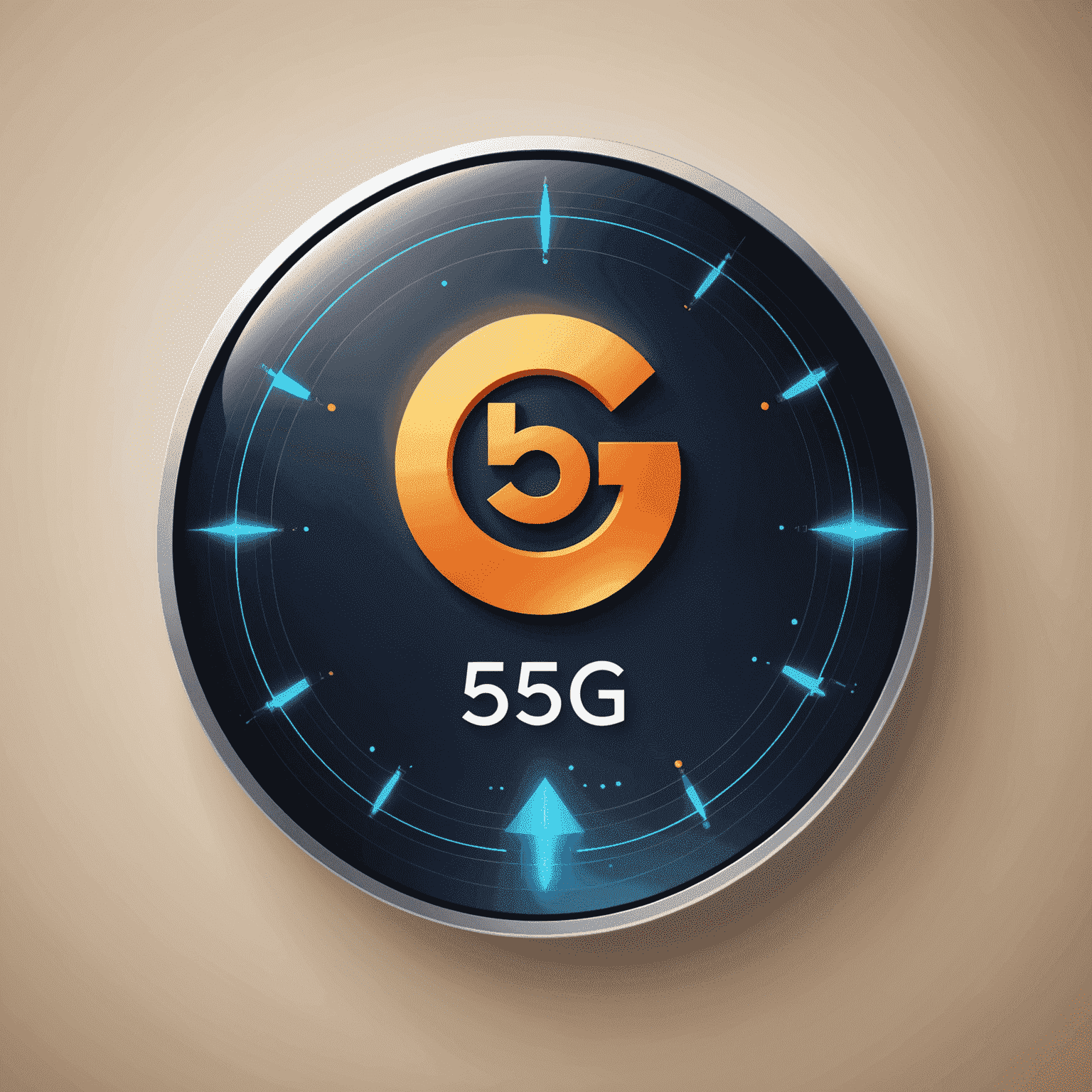 Visualization of data usage with 5G icon, showing fast download and streaming capabilities